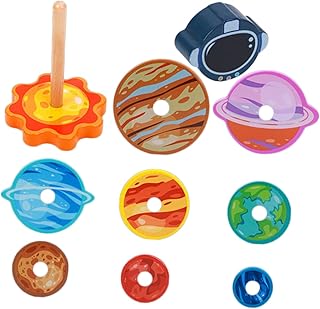 1Set Planet Stacking Interactive Educational Rings for Encourages Imagination and Early Learning for Years Old