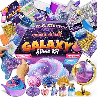 Galaxy Slime Kit for Girls, Globe and Magic Potion Kits, Clear Crystal/Butter/Glow-in-The Dark Slime Making Kit, Christmas Birthday Party Favors Toys for Kids Girls Boys 7 8 9 10 11 12