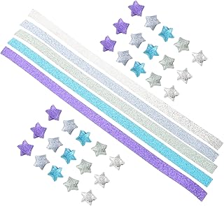 1 Set Decorative Glitter Origami Paper Kit, Assorted Color Star Folding Strips For Creative DIY Projects Scrapbooking And Festive Crafts