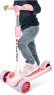 BESPORTBLE Electric Scooter Boys and Girls Boy Girl Wheel Scooter for Toddlers Height Adjustable