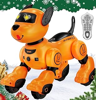 anysun Robot Dog Toy for Kids, Programmable Remote Control Robots Puppy with Follow Up & Touch Sensors, Dancing & Singing, Smart Stunt Robot Pet, Interactive Robotic Dog for Kids (Orange)