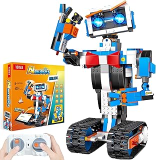 okk Robot Building Toys for Boys, STEM Projects for Kids Ages 8-12, Remote & APP Controlled Engineering Learning Educational Coding DIY Building Kit Rechargeable Robot Toy Gifts for Girls