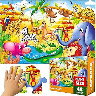 QUOKKA Giant Floor Puzzles for Kids Ages 3-5 - 2x3 Feet 48 Piece Large Puzzles for Kids Ages 4-8 - Educational Toys for Boys and Girls - Toy Gift Activities Africa Version 2