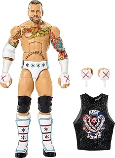 Mattel WWE Elite Action Figure & Accessories, Greatest Hits 2025 Set, 6-inch Collectible CM Punk with 25 Articulation Points & Swappable Hands