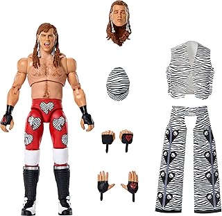 Mattel WWE Ultimate Edition Action Figure & Accessories Set, Shawn Michaels 6-inch Collectible with Swappable Heads & Hands, 30 Articulation Points
