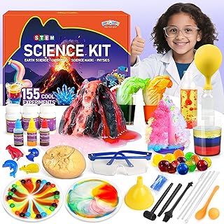 BenBen Science Kits for Kids Age 8-12, 155 Experiments Educational Toy, STEM Toys for 6 7 8 Year Old Boys Girls Birthday Gift, Volcano Science Kit, Chemistry Set for Homeschooling