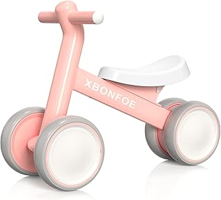 Baby Balance Bike for 1 Year Old Boys Girls, 10-24 Month Toddler Balance Bike, Baby Bike with No Pedal 4 Silence Wheels, First Ride on Toys with Adjustable Soft Seat, First Birthday Gifts