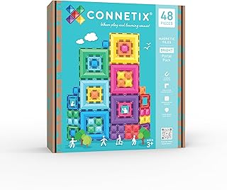 CONNETIX Magnetic Tiles Bright Portal Pack, 48 Pieces