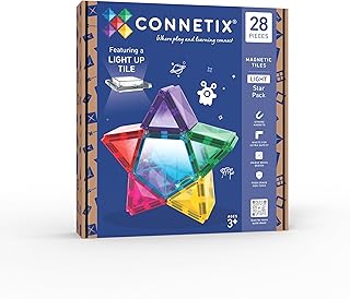 CONNETIX Magnetic Tiles Light Star Pack, 28 Pieces