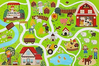 Jumbo Floor Puzzle for Toddlers - 48 Piece Farm Adventure with Animals & Stories - Thick Cardboard Large Jigsaw Puzzles (2x3 feet) - Easy-to-Match Educational Preschool Toy for Kids Ages 3+