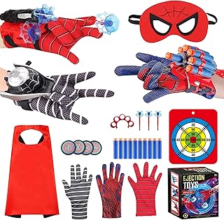 Web Launcher Spider String Shooter Toy, Spider Web-Slinging Toy, Web String Cosplay Costume Set Web Shooters Ideal for Kids Indoor Outdoor Imaginative Superhero Role-Playing (Mixed)