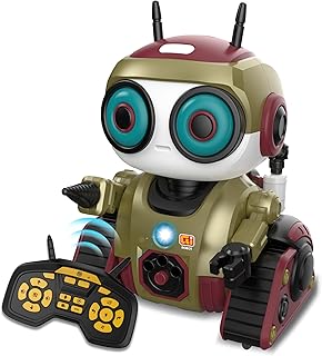 Robot Toy for Kids, Rechargeable Remote Control Robot, Intelligent Programming Function, Gesture Sensing, Auto-Demonstration of Music and Dance, Fun Gift for Boys Girls(Gold)