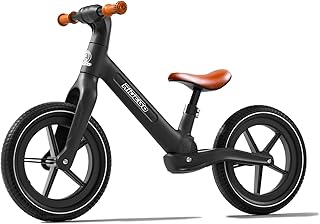 Ridego 14 Inch Balance Bike for Kids 3–6 Years, Lightweight Toddler Bike with Air Rubber Tires, Adjustable Seat, Durable Push Bicycle Gift for Boys & Girls