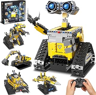 5-in-1 Remote Control Robot Building Kit, 724 Pcs Buildable Model Engineering Toys, No Coding Needed, Creative Ideal Gift for Boys Girls Kids Ages 8 9 10 11 12 13 Year Old