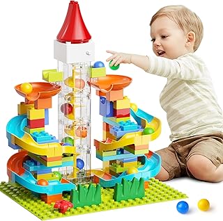 Motorized Marble Run Toys for Kids Ages 3-8, 102 PCS STEM Building Set with Automatic Elevator Lift & 10 Marbles, Transparent Track Educational Construction Toy Gifts for Boys Girls