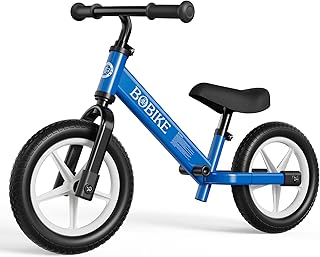 Bobike Toddler Balance Bike 2 Year Old, Balance Bike with Footrest for Ages 2-5, Adjustable Seat & Handlebar, No-Pedal Training Bike, Toys Gift for Boys and Girls
