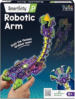 Smartivity Robotic Arm STEM Kit for Kids 8-14 Years | Build a Handheld Claw with Flexible Neck & Triggers | Educational Engineering & Science Toy for Creative Play