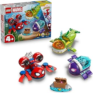 Lego 11207 Marvel Spidy and Awesome Friends Underwater Mech Showdown Toy Birthday Present Blocks Educational Boys Girls Children 4 5 6 Years Old Game Vehicle Boat Boat