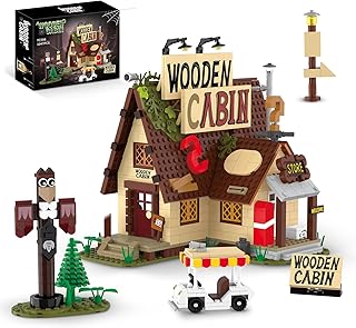 House Mini Building Set with Light, 1047 PCS Wooden Forest Mystery Cabin Building Toys Construction Building Blocks Kit for Boys Girls 14+, Birthday for Adults, No Compatible with Lego