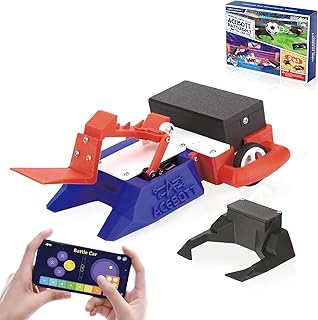 2-in-1 Football & Battle Robot Car Kit, ESP32 APP-Remote Control Battlebolt Car Fighting Robot Toy for Kids Wireless Gameplay Robotics STEM Science Kit Birthday Gift for Boys Girls Age 8+ (One Car)