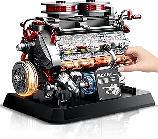 Tiger Tank Engine Building Blocks Set for Adults 14+ 1236PCS Military Model Kit with Movable Gears and Pistons Compatible with Lego Mechanical Engineering Toy for Collectors teenager and Military Fans