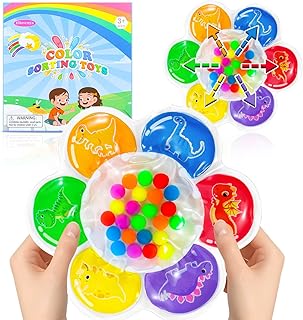 Valentine's Day Color Sorting Sensory Toy for Toddlers 3-5 Years - Montessori Fine Motor Skills Development, Travel & Autism Learning Activity for Airplane Classroom Easter Gift for Kids