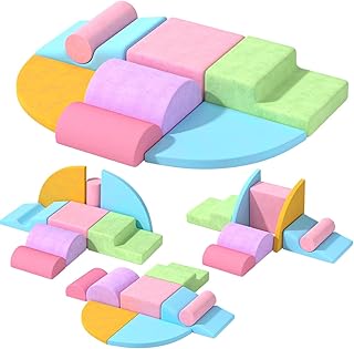 8 Piece Toddler Climbing Blocks，Soft Play Climbing Toys Indoor for Toddlers Ideal Crawling and Exploration Play Set for Baby Gym/Toddler Playground (Macaron Color, 8pcs)