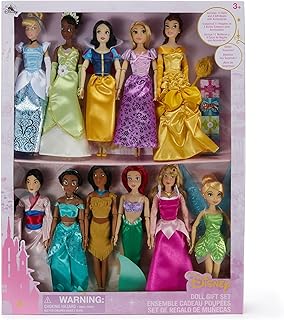Disney Store Official Classic Doll Collection Gift Set - Disney Princess Toys Set with Dolls & Accessories - Comes in Display Box - Includes 11 Fashion Dolls & Accessories