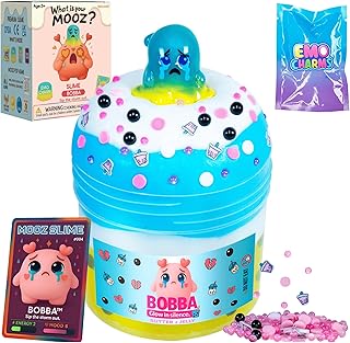 DIY Boba Tea Slime Kit for Kids, Fluffy Butter Slime Food, Instant Slime Making Kit & Scented, Stretchy & Scented, Boba Beads Mix'Ins & Demon Monster Charm, Sensory Gift Ages 5–12 & Teens, 7oz, MOOZ