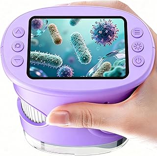 1000X Handheld Digital Microscope for Kids: Pocket Microscope with 2.0" IPS Screen - STEM Toys Birthday Gifts for Girls Boys - Portable Edu Science Kits Toddler Age 3-6 6-12 Purple
