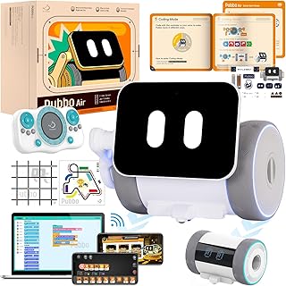 WhalesBot Pubbo Air Smart Interactive Robot for Kids, Voice/Touch/APP/Remote Control, Modular/Scratch Coding, Companion Robotic with Sensors, STEM Educational Toy Gift for Boys Girls 4 5 6 7 8 9 10
