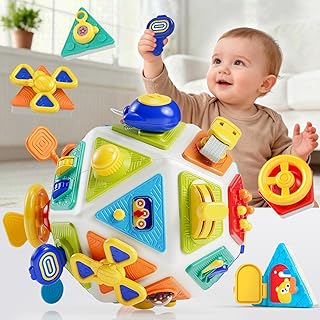 22-in-1 Baby Busy Board Activity Cube Toys, Montessori Toy for 1 Year Old Toddlers, Educational Learning Sensory Travel Toys for Infant 6-12 12-18 Months, 1st Baby Easter Gifts for Boys Girls