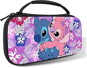 Xcitifun Carrying Case Designed for Nintendo Switch for Kids Girls Boys Cute Kawaii Travel Carry Bag for Switch / Lite / OLED 10 Game Cartridge Switch Protective Cover Carrying Cases - Purple Dogs