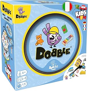 Asmodee Dobble Kids (Eco-Sleeve), Board Game for Children from 4 Years, 2 to 5 Players, Italian Edition