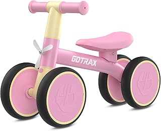 Gotrax Baby Balance Bike 1-2 Years, 7" Front & Rear Silent Wheels, Sturdy Steel Frame 66 lbs Load, Quick 2-Min Assembly, CPC Certified, Comfortable Soft Seat, Toddler Birthday Gift for Boys & Girls