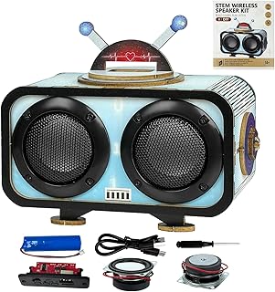 DIY Bluetooth Speaker Kit, STEM Projects for Kids & Adults Ages 8-14+, Build Your Own Dual Speaker with RGB Music Sync Lights, Beginner Electronics Science Experiment Set, STEM Gift for Boys & Girls