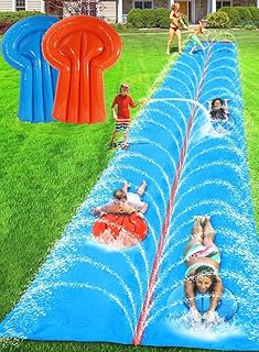 Slip Water and Slide,Kids and Adults Extra Long Backyard Outdoor Water Slide Summer Heavy Duty Water Toys