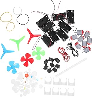 Dc Motor Kit for Stem Science Education Circuit Building Set with Plastic Gears Shaft Propeller Wheels DIY Engineering for Assembly and Creative Physics Experiments
