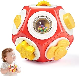 Busy Cube Busy Board for 1 Year Old, Easter Basket Stuffer Gift Montessori Sensory Toys Airplane Car Travel Activities for 12-18 Month Boy Girl Gifts Valentine Day's Gifts for Baby Toddler