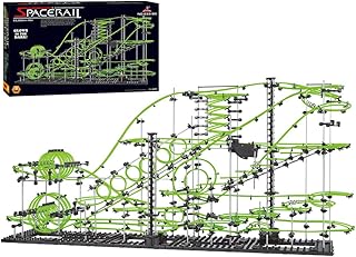 1337PCS Marble Roller Coaster Kit, Space Rail Glow-in-The-Dark STEM Model Building Set with 8 Steel Balls, DIY Engineering Toy for Adults (Level 8)