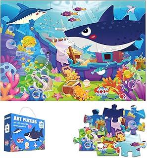 Jumbo Floor Puzzle for Kids, Large Jigsaw Puzzles 24 Piece for Kids Ages 3-5,Preschool Learning & Education Toys, Gifts for 4-8 Year Old Boys and Girls (Underwater World)