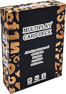 Multiplay Alphabet Card Deck – 108 Double-Sided Letter & Number Cards with Wild Cards, Word Spelling Game, 24 Math Game, Rummikub Style & Family Party Game for Kids & Adults, 2–8 Players