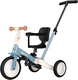 Toddler Stroller with Detachable Parent Push Handle,Multifunctional Kids Tricycle,Flexible Pedals Installation,Adjustable Handlebar and Seat,Combined Rear Wheels