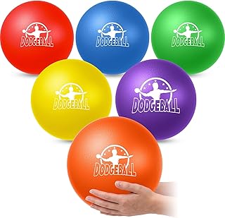 Jerify 6 Pcs Foam Dodgeball Set 8 Inch Soft Skin Playground Dodgeballs Bulk, Low Density Foam for Non Sting GaGa Pits, Dodgeball, Sports Equipment for Kids and Adults