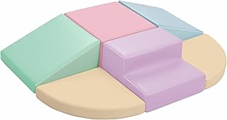 Foam Climbing Blocks for Toddlers: 6-Piece Soft PU Leather Set - Indoor Climbing and Crawling Toys - Baby Play Gym - Kids Learning Play Structure for Preschool