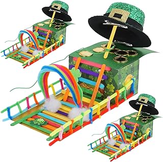 Hlimior St Patrick's Day Leprechaun Trap Kit, 3 Sets DIY Craft, Leprechaun Catching Activity, St. Patrick’s Day Decoration & Gift