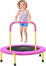 Ativafit 36inch Mini Toddler Trampoline for Kids Ages 2-6 Indoor Outdoor Folding Small Rebounder Trampoline with Foam Handle Safety Padded Cover Fun for Kids