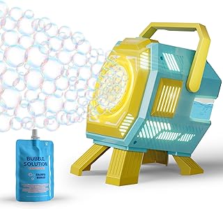 Bubble Machine with Lights, Big Bubble, Up to 15,000 Bubbles/Min, 320ml Large Tank, Battery Operated Portable Handheld Bubble Blower for Kids, Birthday Parties, Weddings, Indoor & Outdoor Activities
