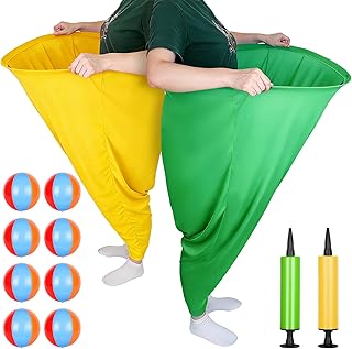 Granny Pants Yard Game Set with 2 Pants, 8 Bouncy Balls&2 Air Pumps-Hilarious Outdoor Tossing Game for Adults,Family Reunions,Backyard Parties and Team-Building Activities