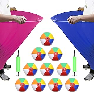 Granny Pants Yard Game Sets Oversized Granny Pants Outdoor Game 2 Pcs Freaky Party Games Pants with 10 Bouncy Balls for Adults Kids Yard Family Reunion Backyard Parties Field Day